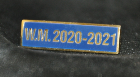Breast Jewel Middle Date Bar 'WM 2020-2021 - Gilt on Blue Enamel